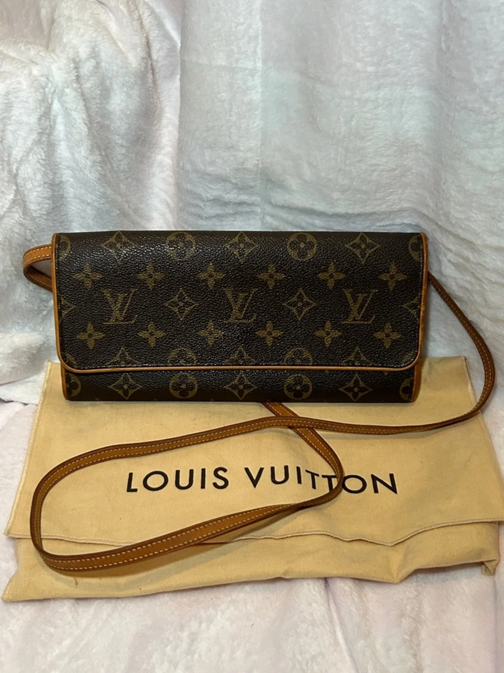 381. Louis Vuitton Monogram Pochette Twin GM w/coa